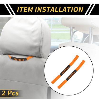 2 x Headrest Grab Handles for Jeep Wrangler (2011-2023) - Orange