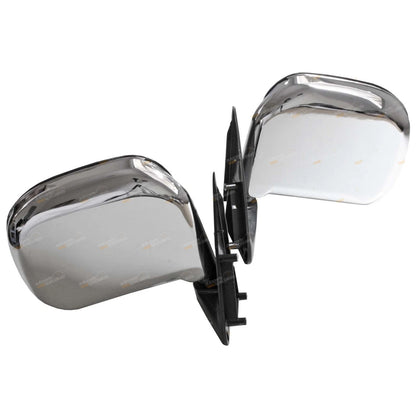 LH+RH 2 x Chrome Manual Door Mirror Pair for Toyota Hiace (1989–2005)