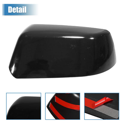 Gloss Black Top Half Mirror Cover Overlay for Chevy Suburban Tahoe GMC