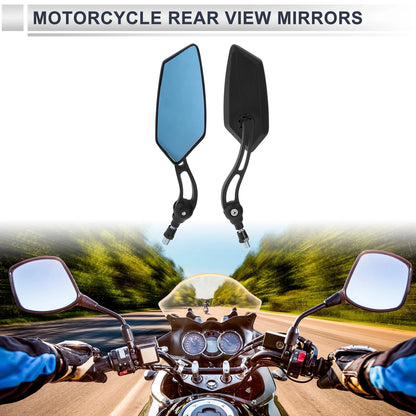 M8/M10 Rear View Mirrors Handlebar Mirrors Black Iron Plastic 1 Set for Motorcycle