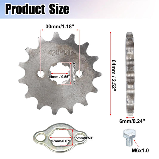 17mm Front Sprocket for Honda 50cc 70cc 90cc 110cc 125cc
