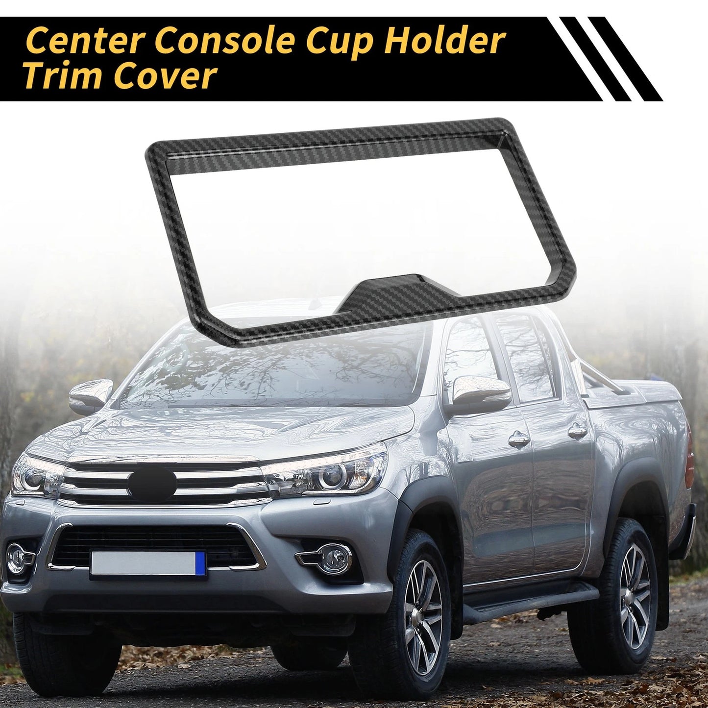 Carbon Fiber Center Console Cup Holder Trim Cover for Toyota Tacoma (2024–2024)