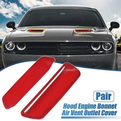 Pair Hood AC Outlet Cover Trim Red for Dodge Challenger