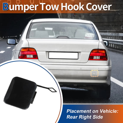 Rear Tow Hook Cover for BMW 525i 528i 530i 540i (2001-2007) Black