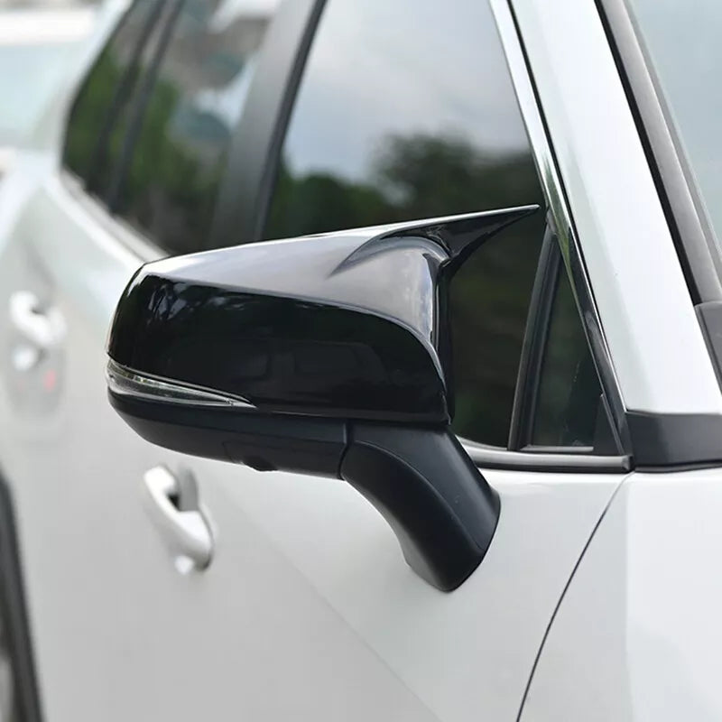 Gloss Black ABS Side Door Mirror Cover Caps for Toyota Highlander (2020-2022)