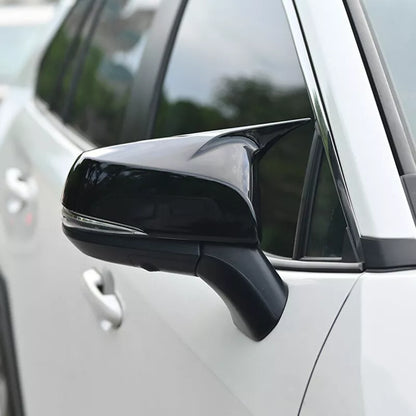 Gloss Black ABS Side Door Mirror Cover Caps for Toyota Highlander (2020-2022)