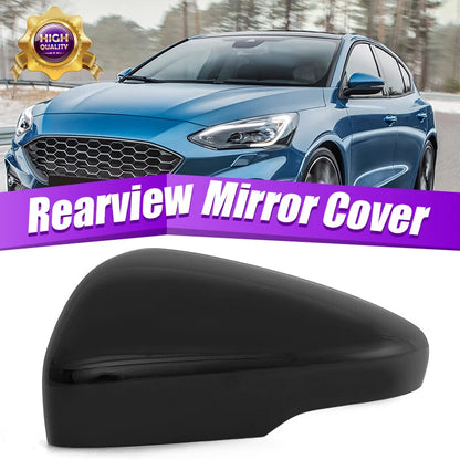 Gloss Black Left Side Wing Mirror Cover for Ford Focus (2019-2024)