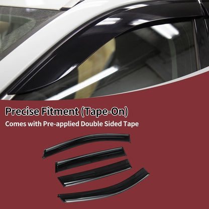 Window Deflectors 1 Set for Ford Escape (2013-2019) Side Vent Visors Black
