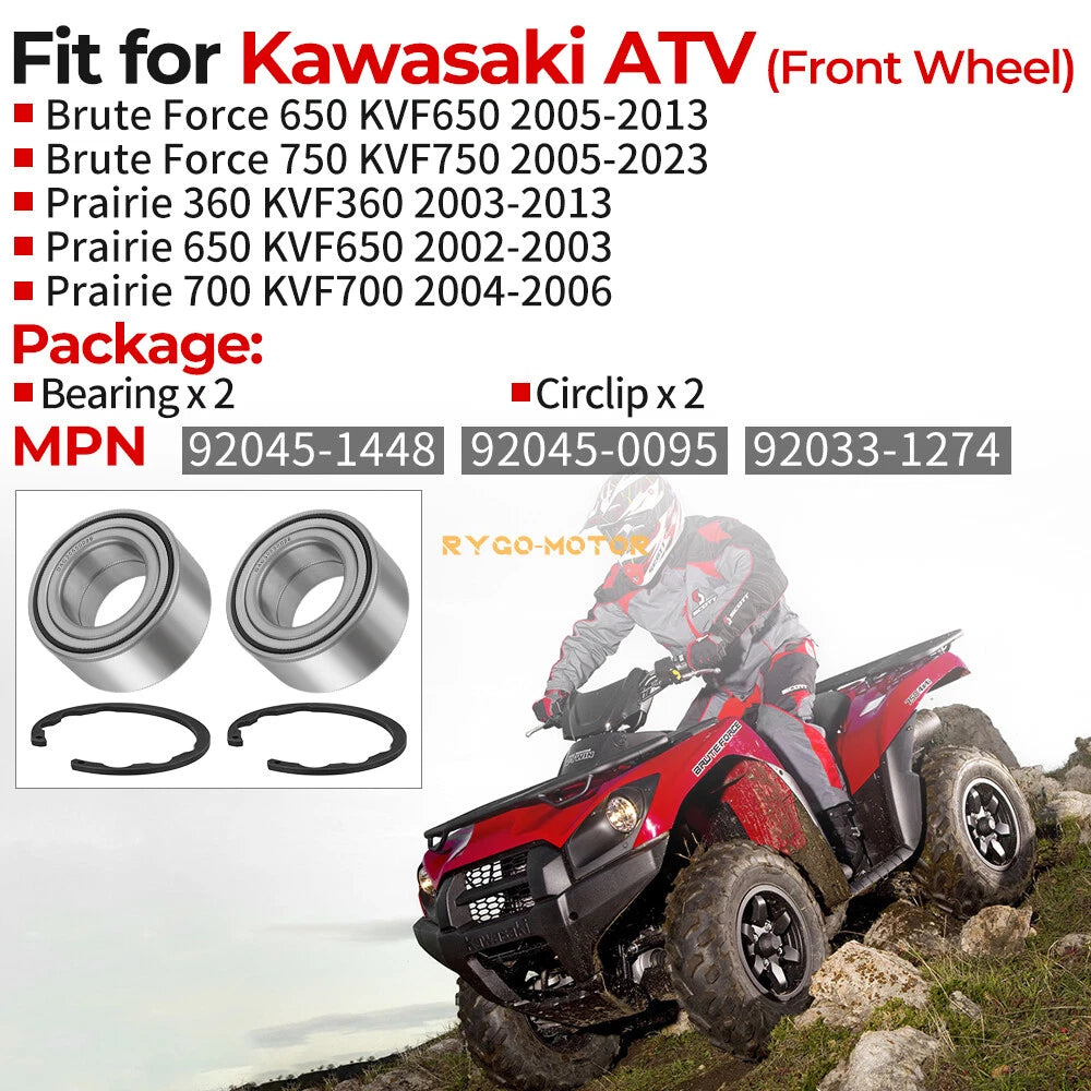 Front Wheel Bearing Kit for Kawasaki Brute Force 650/750 Prairie 360 650 700