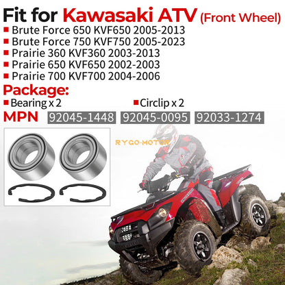 Front Wheel Bearing Kit for Kawasaki Brute Force 650/750 Prairie 360 650 700