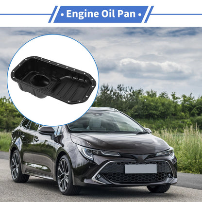 1 Pc Engine Oil Pan for Toyota Corolla FWD 1.6L L4 Steel Black