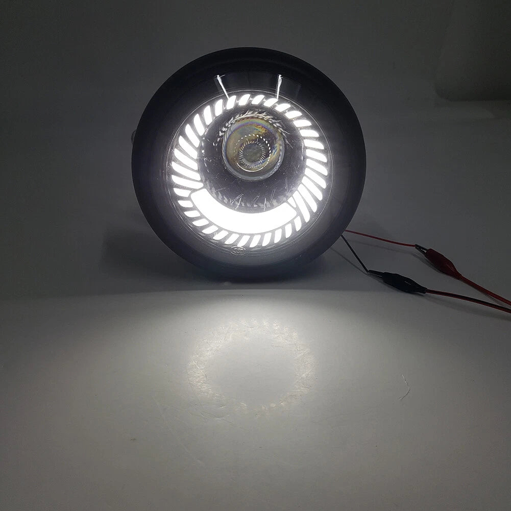 5-3/4" Switchback White LED Halo DRL Angel Eye Headlight for Motorcycle (N/A)