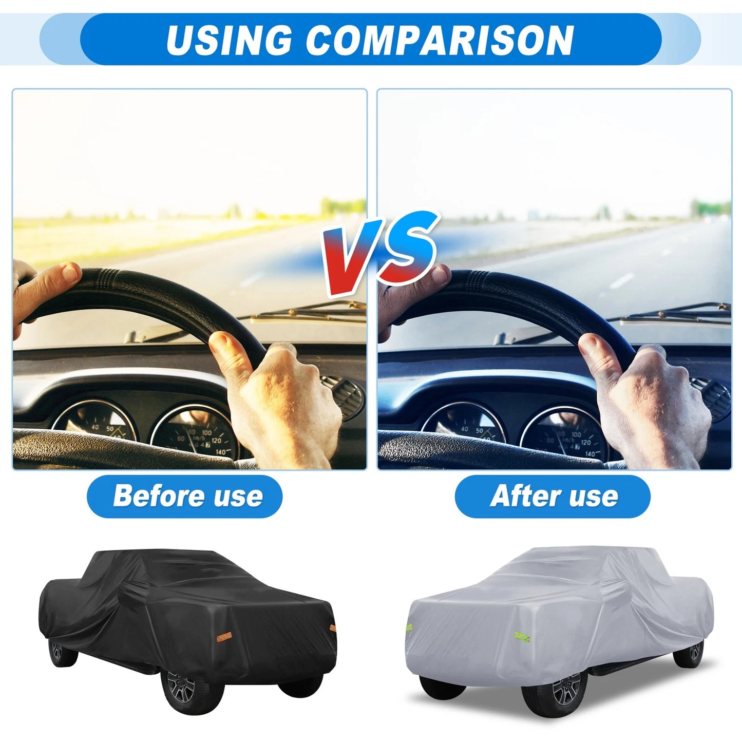 Waterproof Car Cover with Driver Door Zipper for Ford F150 Crew Cab (2015-2023)