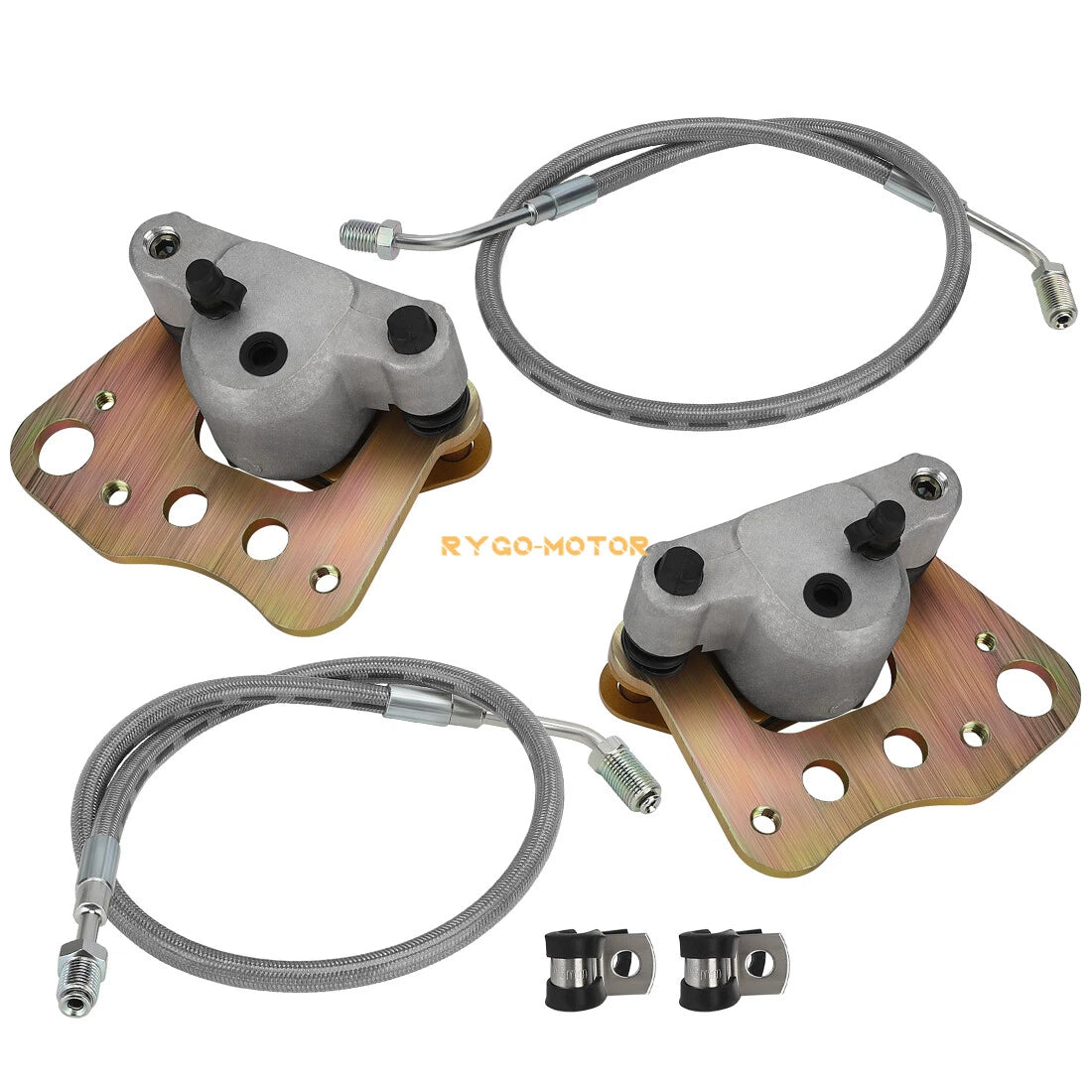 Front Brake Calipers w/Pads & Lines 2x4 4x4 for Polaris Magnum (2001–2004)