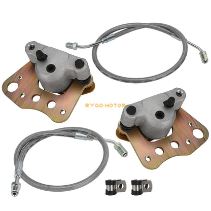 Front Brake Calipers w/Pads & Lines 2x4 4x4 for Polaris Magnum (2001–2004)