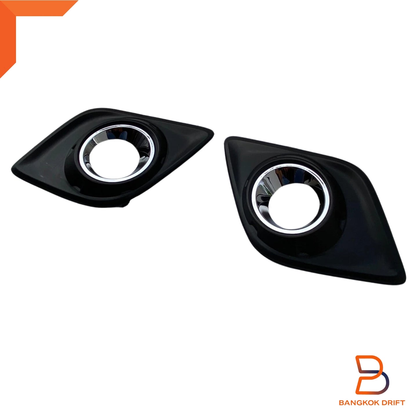 Black Fog Lamp Cover Chrome Trim for Toyota Hilux Ute (2015-2020)