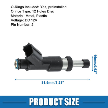 Fuel Injector 23250-75100 for Toyota Tacoma (2005-2016) 2.7L Black 1 Pcs