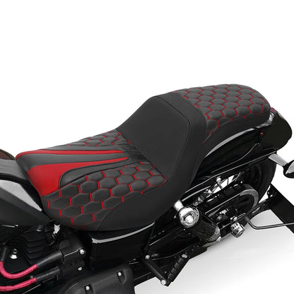 Black Red Driver & Passenger Seat for Harley Dyna Street Fat Bob (06-17)