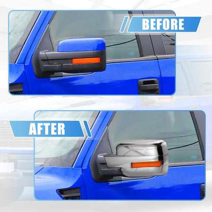 Chrome Plated Full Mirror Covers for Ford F150 2009-2014 (2 x Covers)