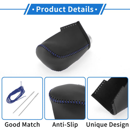 Car Gear Shift Knob Cover for Nissan Altima (2019-2024) Black Blue Faux Leather