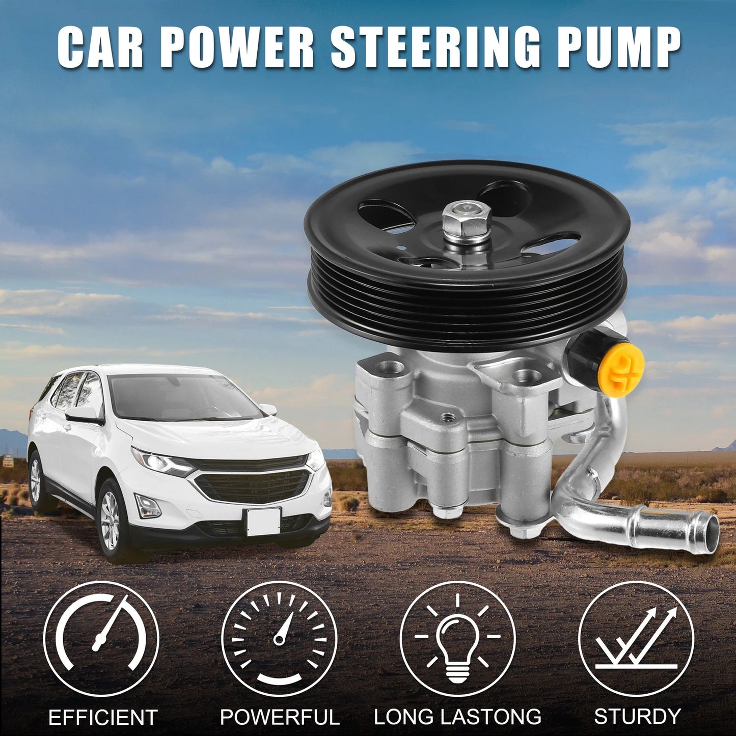Power Steering Pump for Chevrolet Prizm with Pulley Black