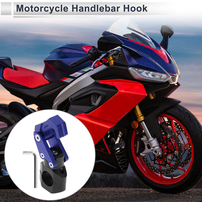 Blue Rectangle Aluminum Alloy Motorcycle Hanging Hook Hexagon Wrench 1 Set