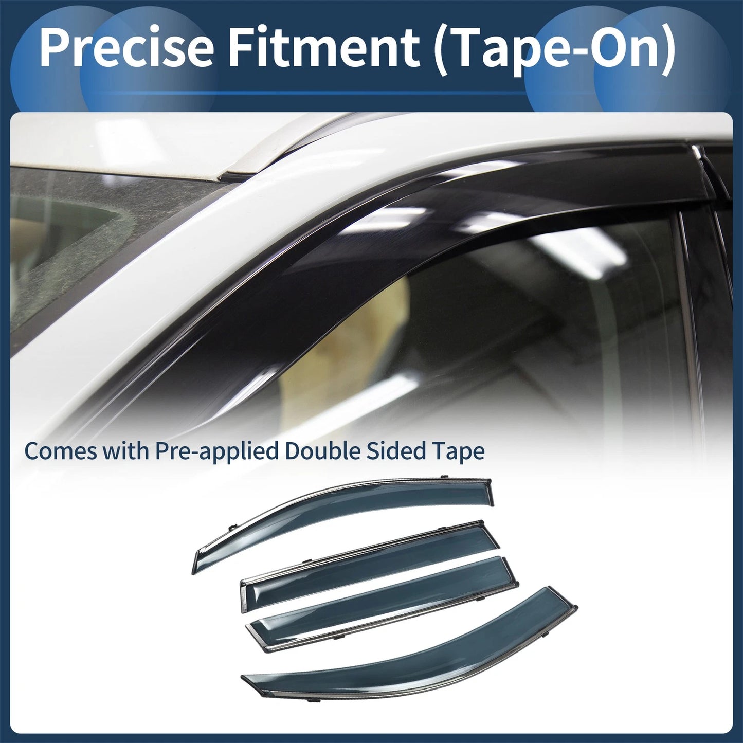 Window Deflectors 1 Set for Toyota RAV4 (2006-2012) Side Vent Visors Black