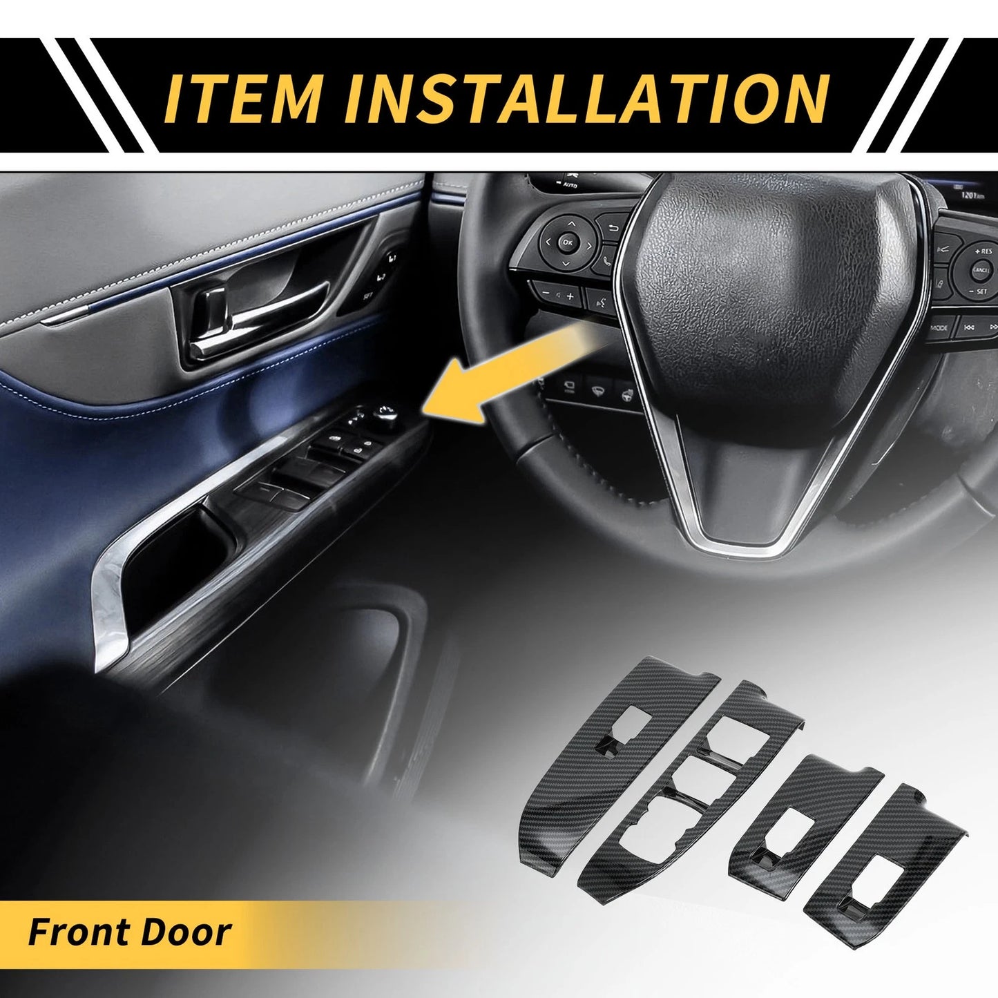 Carbon Fiber Front Door Window Switch Panel Set for Ford Maverick (22-24)