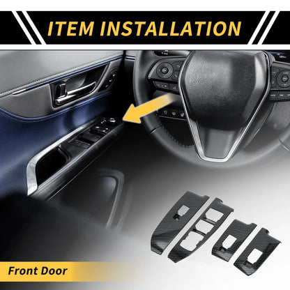 Carbon Fiber Front Door Window Switch Panel Set for Ford Maverick (22-24)