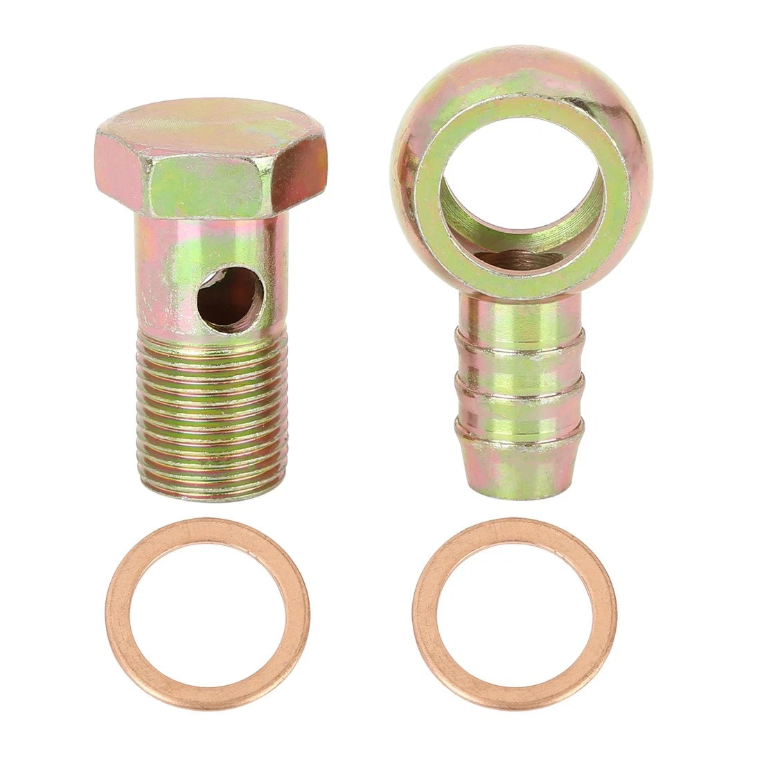 18mm Banjo Hose Barb Bolt Fitting Banjo Bolt Washer Metal for Motorcycle Car