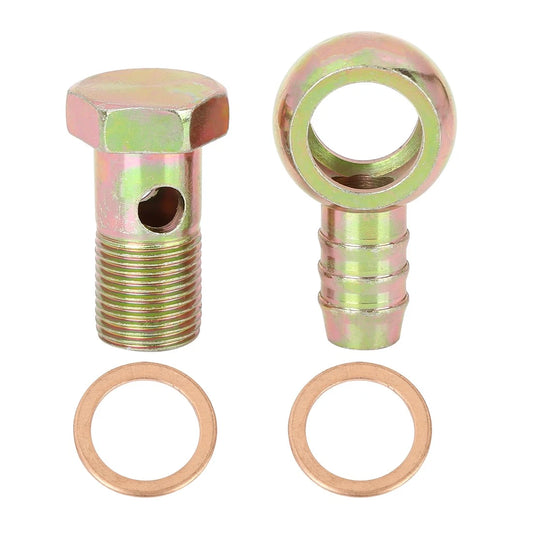 18mm Banjo Hose Barb Bolt Fitting Banjo Bolt Washer Metal for Motorcycle Car
