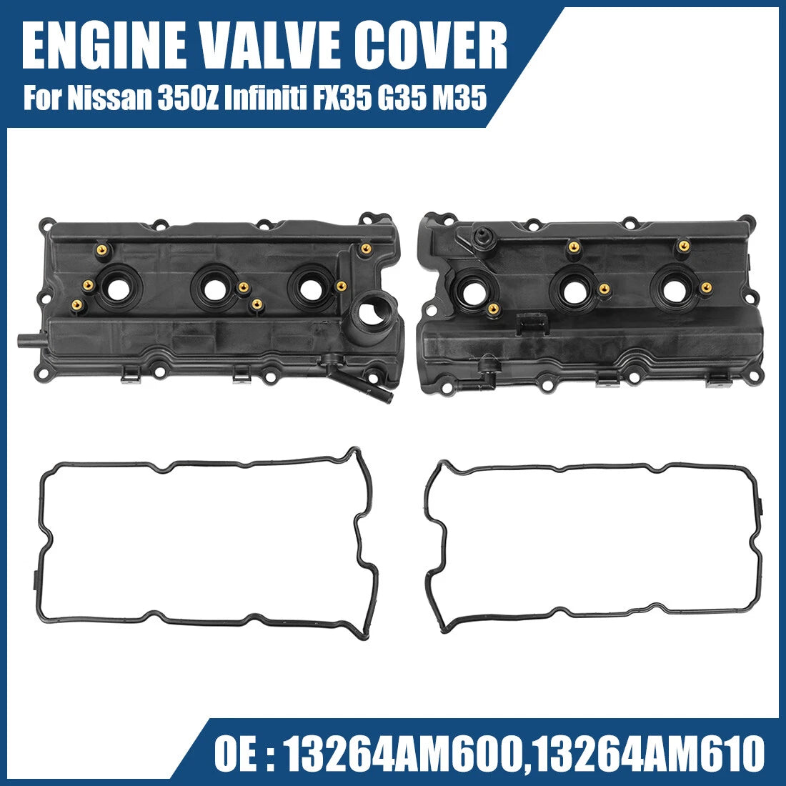 Camshaft Engine Valve Cover Set  Left Right for Nissan 350Z (03-06)