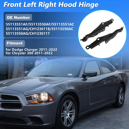 Front LH RH Hood Hinge for Dodge Charger for Chrysler 300 (2011-2022)