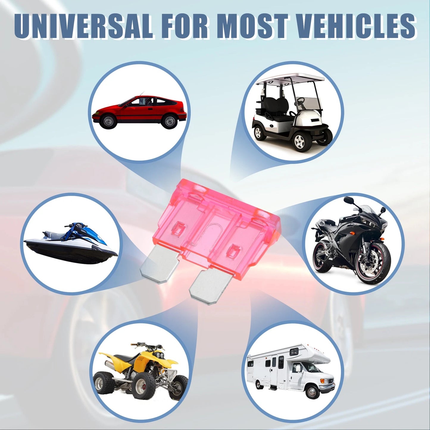 50pcs Blade Style Fuses 4A Mini Size for Cars Boat Truck SUV Motorcycle Pink