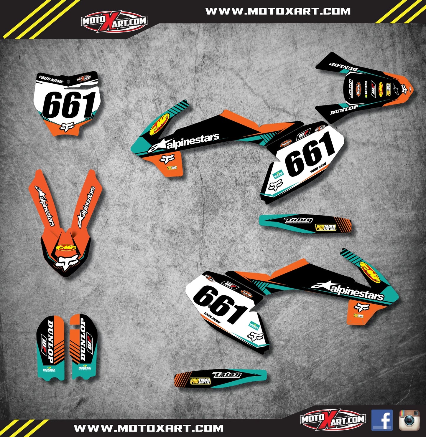Custom Graphics Full Kit VITAL STYLE Stickers for KTM 50 (2016-2021)