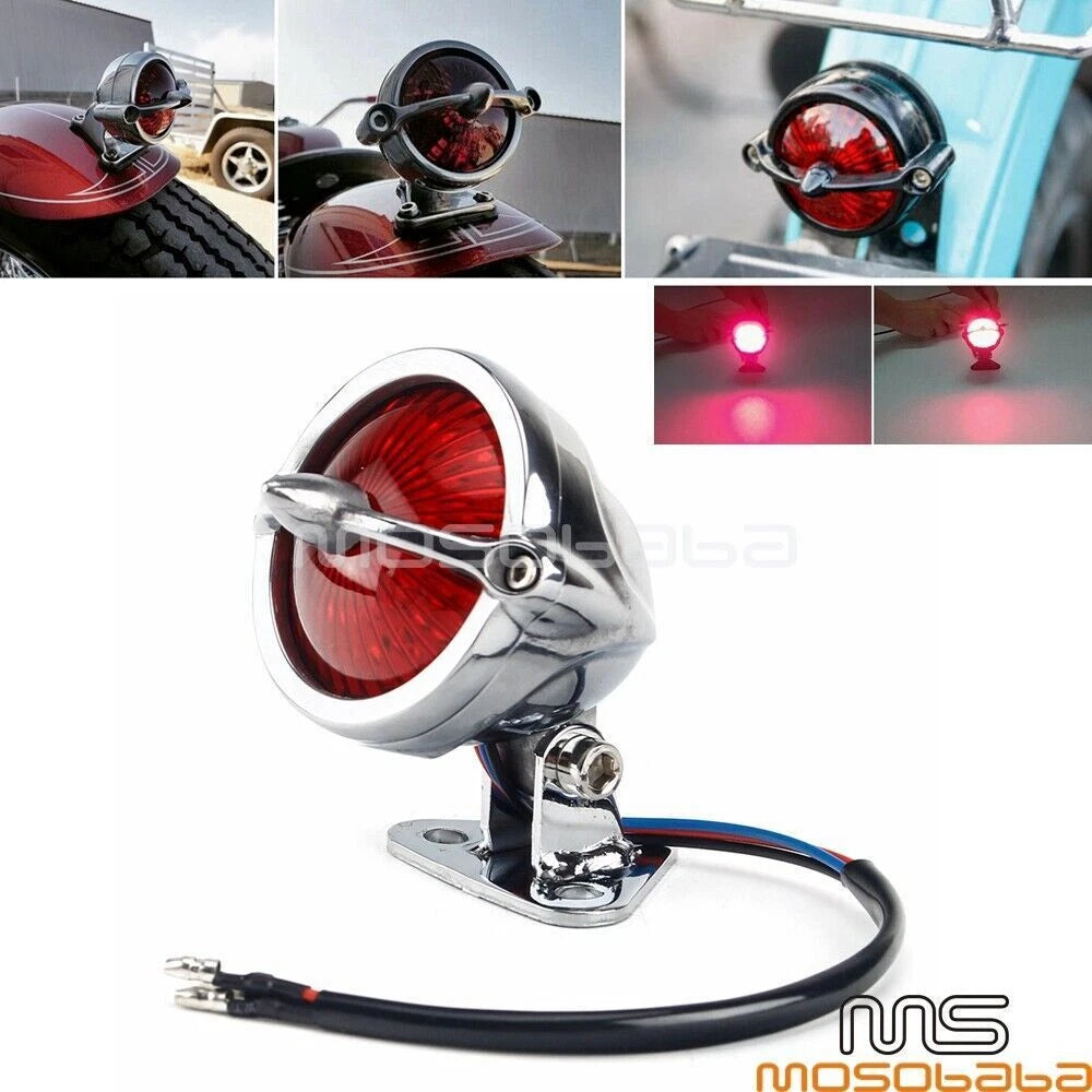 Polish LED Tail Brake Light for Bel Air Cafe Racer Hot Rod Bobber Custom