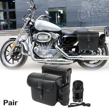 2 x Saddlebag Side Bags Tool Bags Cycling Luggage Faux Leather