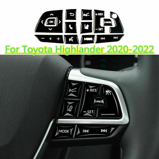 13X Inner Steering Wheel Button Frame Trim for Toyota Highlander (2020–2022)