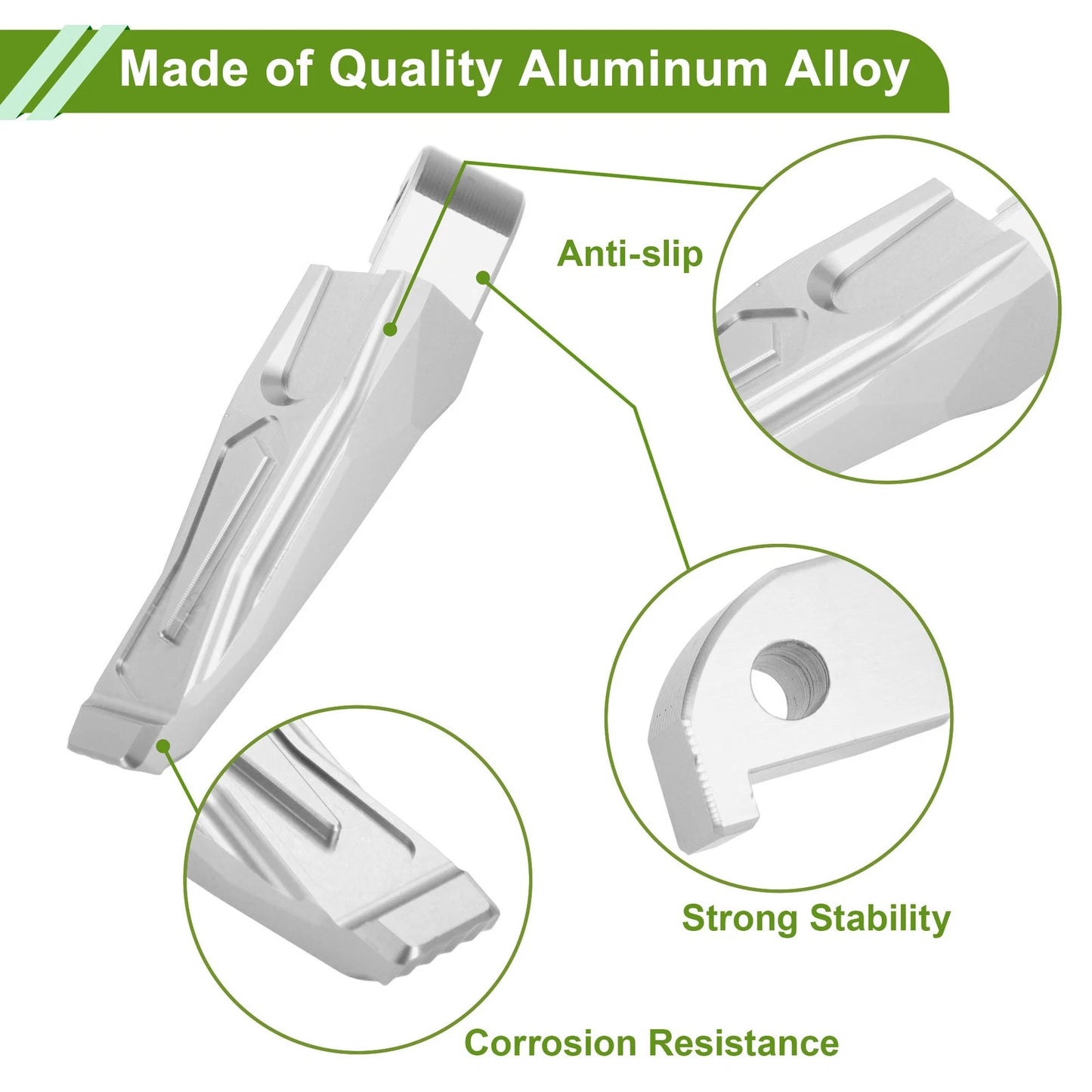 Foot Pegs / Silver Tone for Yamaha T-Max 530 (2012–2019)