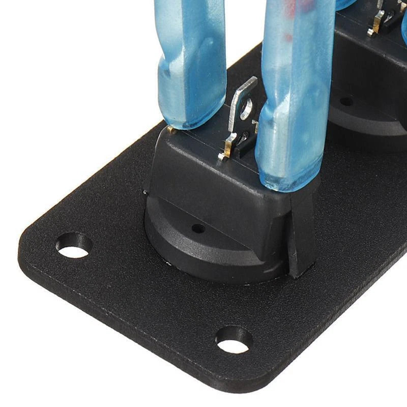 3 Gang Blue LED 12V Toggle Rocker Switch Panel for Car, Marine, RV, Truck
