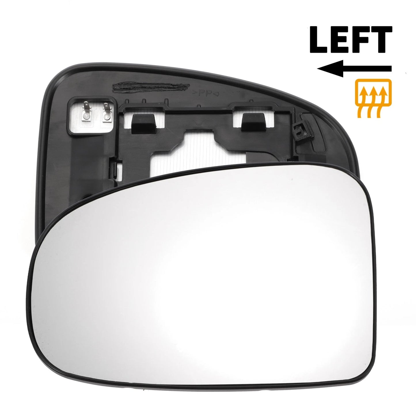 Left Side Heated White Mirror Glass for Toyota Prius (2009-2016)