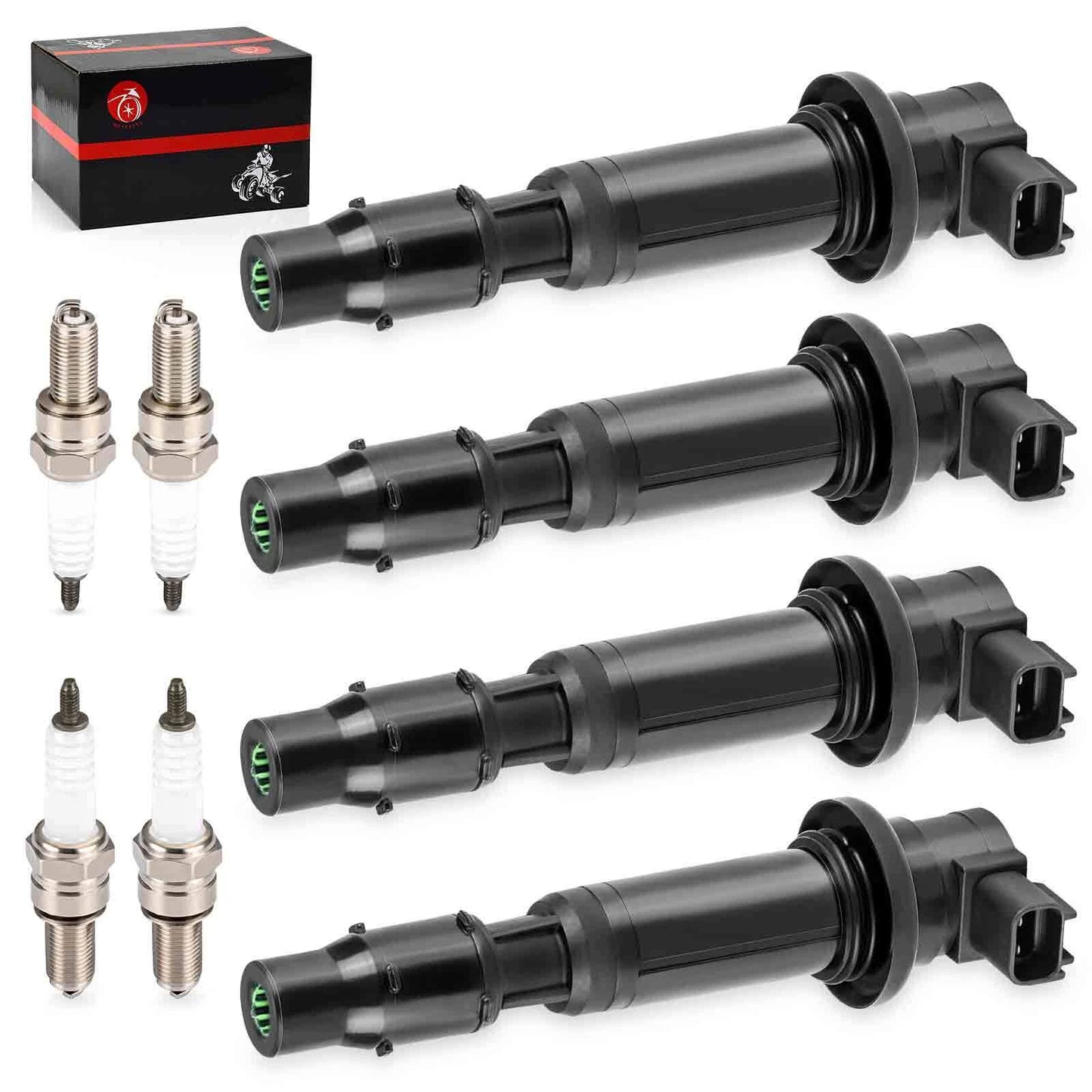 Ignition Coils & Iridium Spark Plugs 4x for Kawasaki ZX-6R