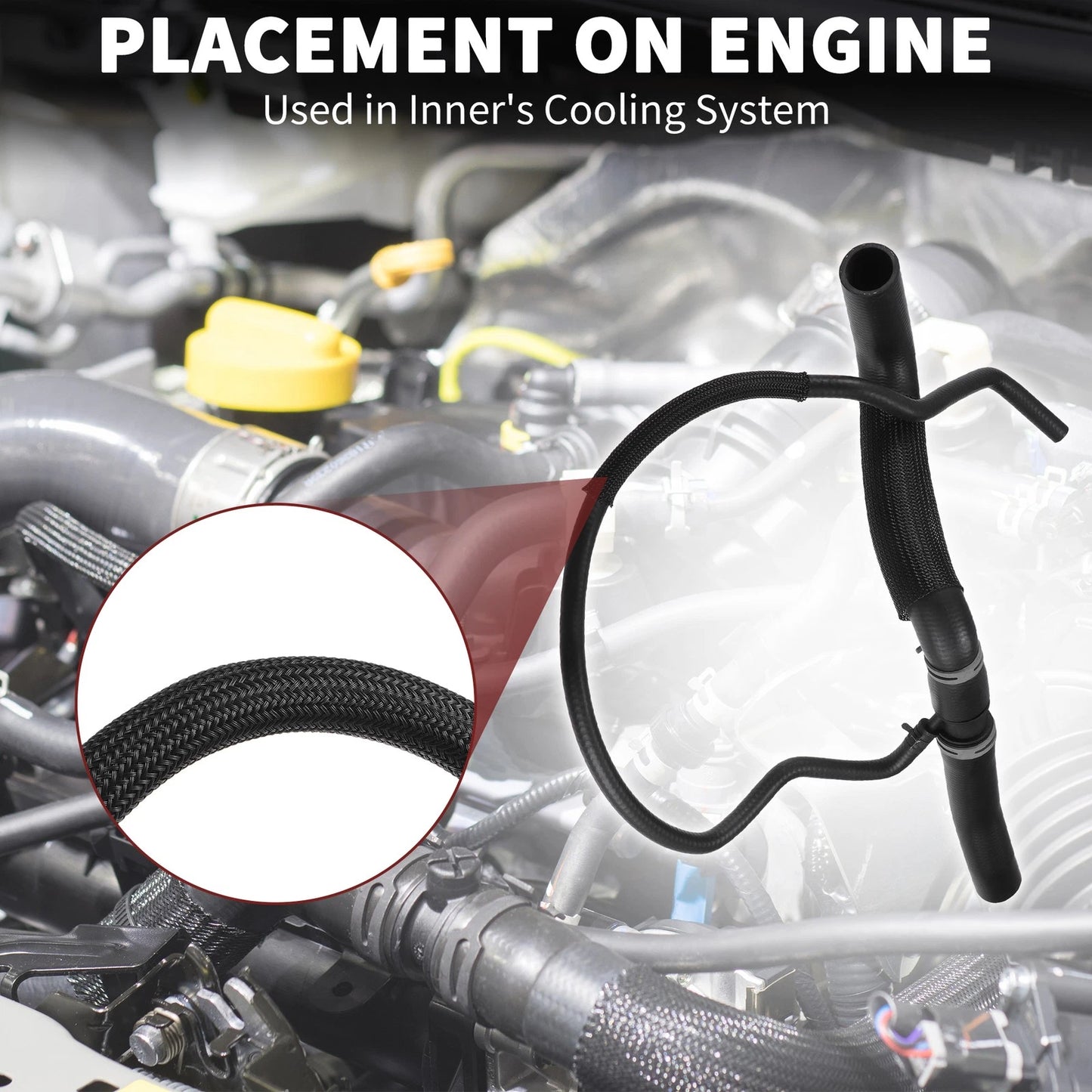 Radiator Coolant Hose 2.0L for Ford Edge (2012-2015) - Black 1 Pcs