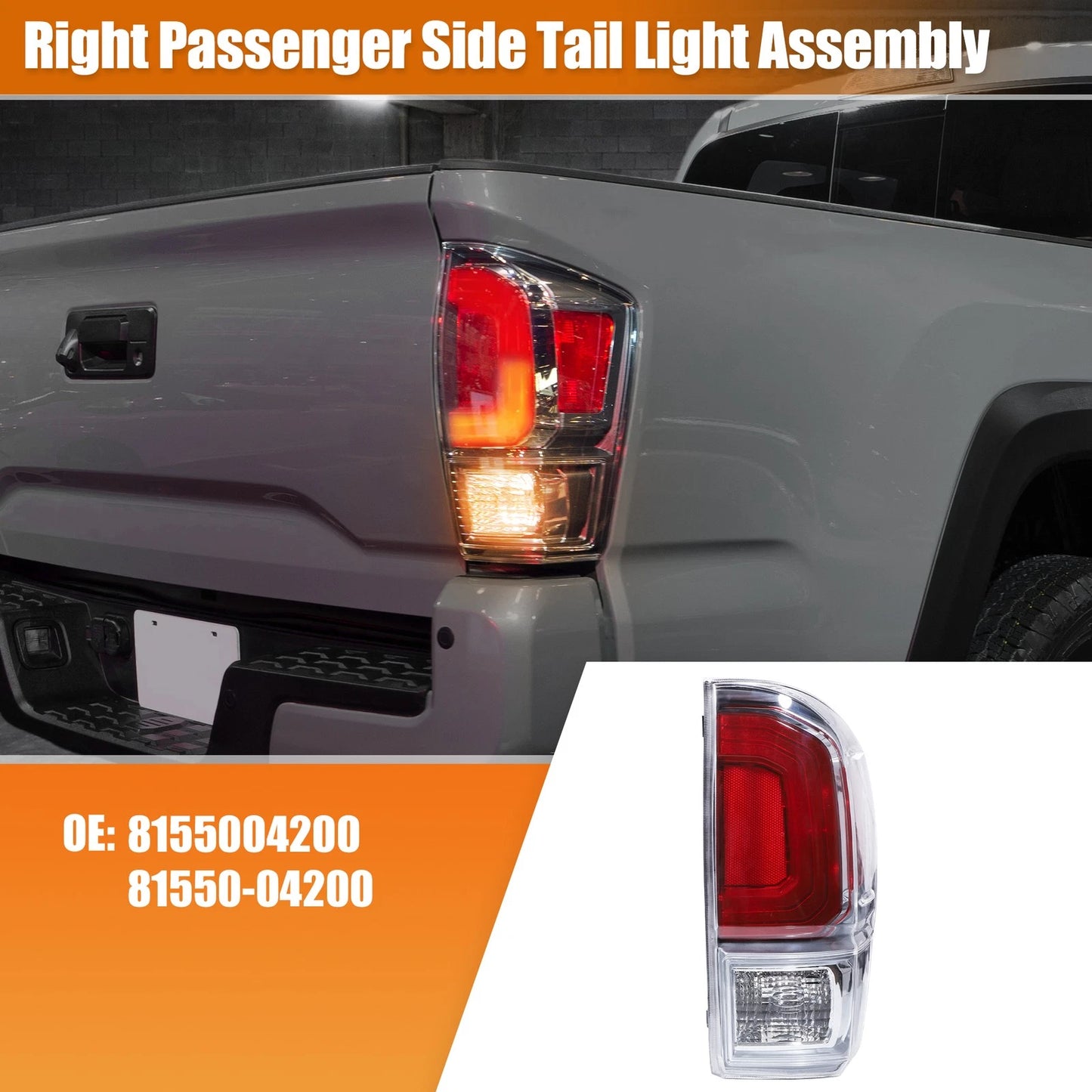 Right Side Tail Light LED Assembly for Toyota Tacoma (2016–2021)