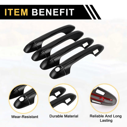 4pcs Black Exterior Door Handle Covers for Toyota Tacoma (2016-2023)