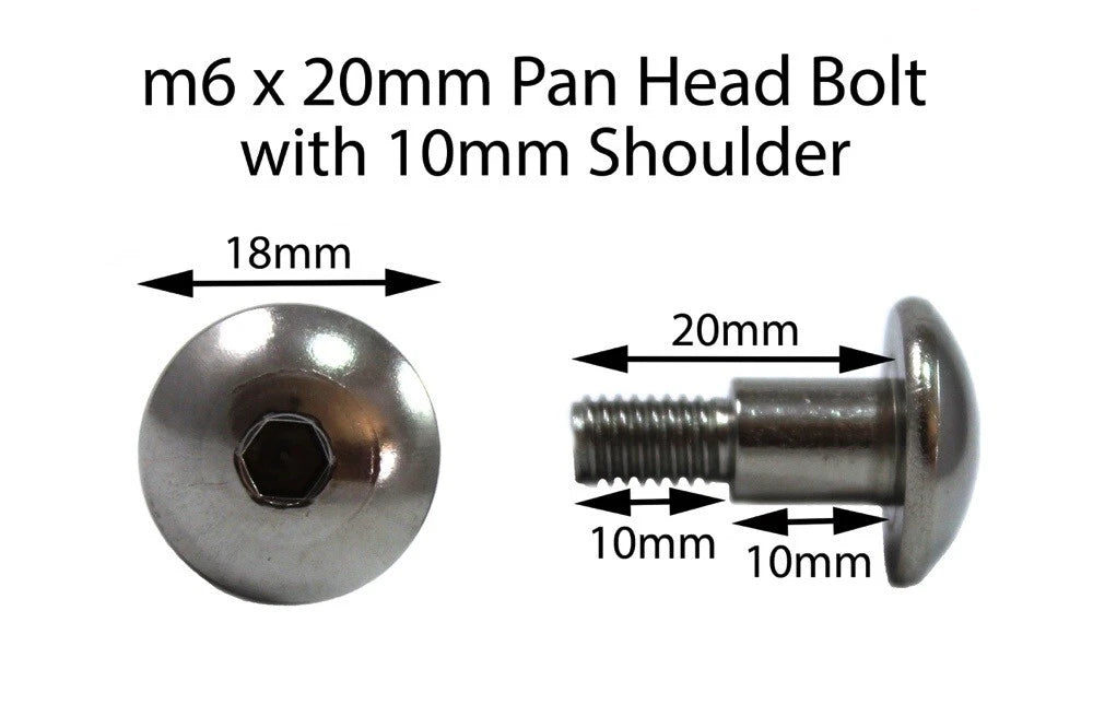 Fairing Bolts / 2 x Stainless m6 x 20mm +10mm Shoulder for Suzuki