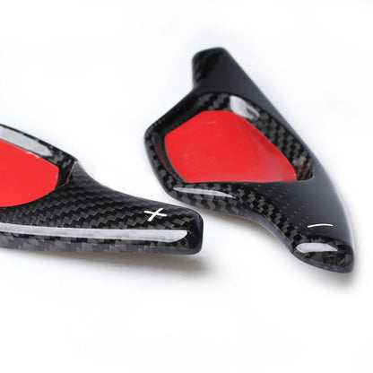 2 x Black Carbon Fiber Shift Paddle Extensions for Cadillac XTS (2013-2019)