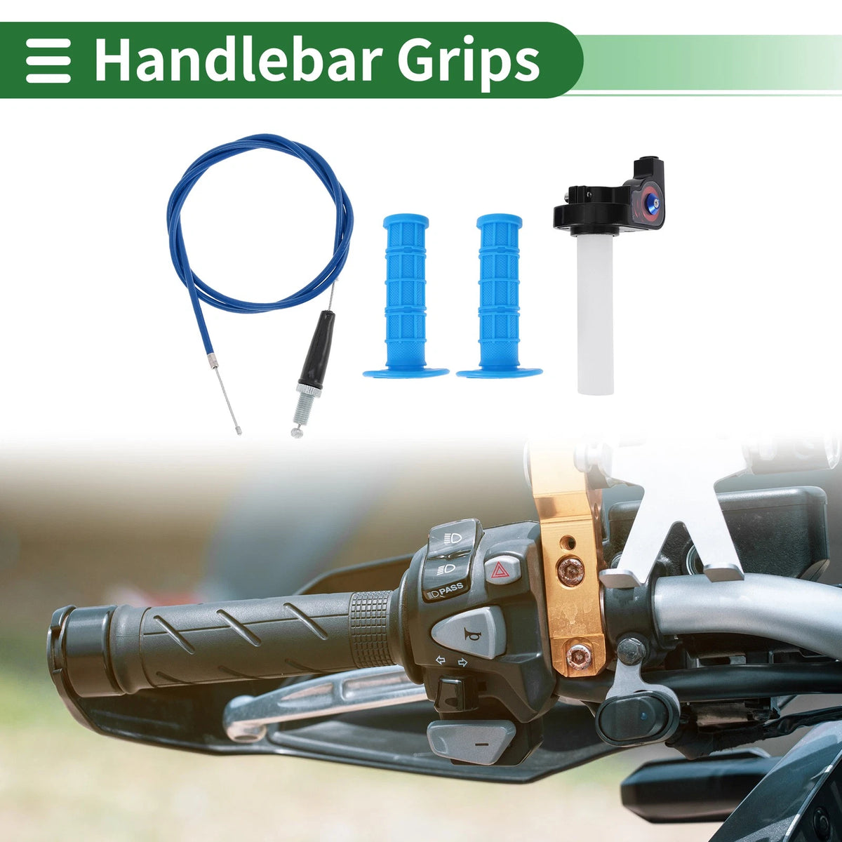 7/8" 22mm Motorcycle Hand Grips Cover Kit for Sky Blue