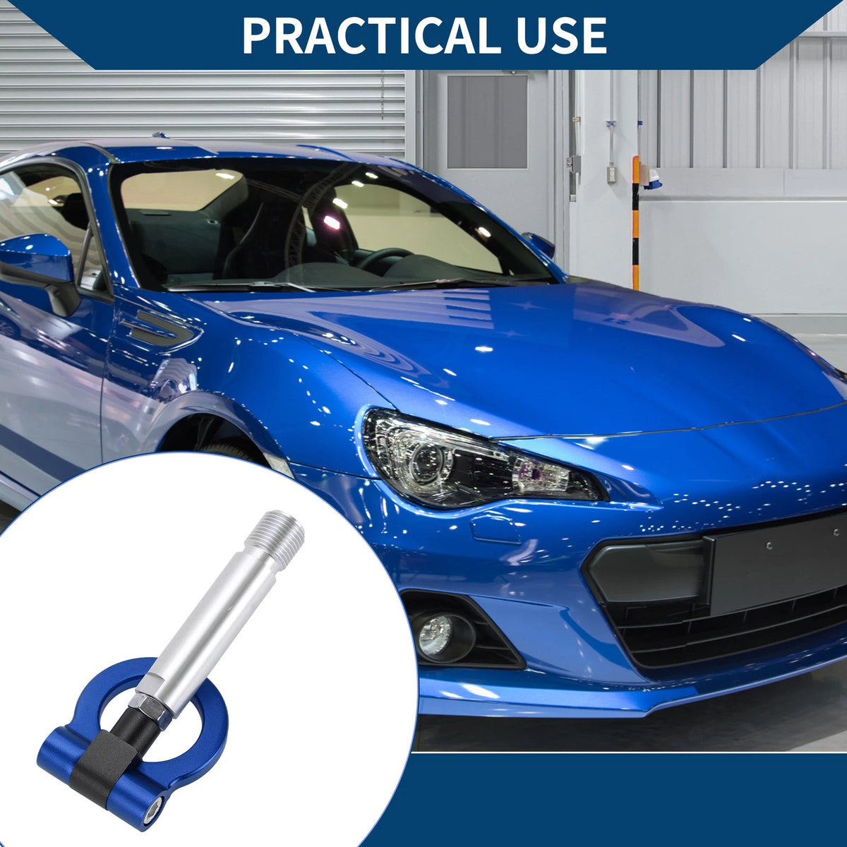 Tow Hook Ring for Toyota Yaris (2020-2023) - 23cm Blue
