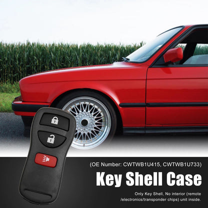 Key Fob Shell Case for Nissan Xterra 2005-2015 3 Button Black